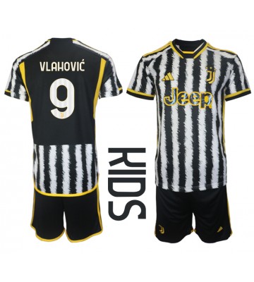 Juventus Dusan Vlahovic #9 Hjemmedraktsett Barn 2023-24 Kortermet (+ Korte bukser)
